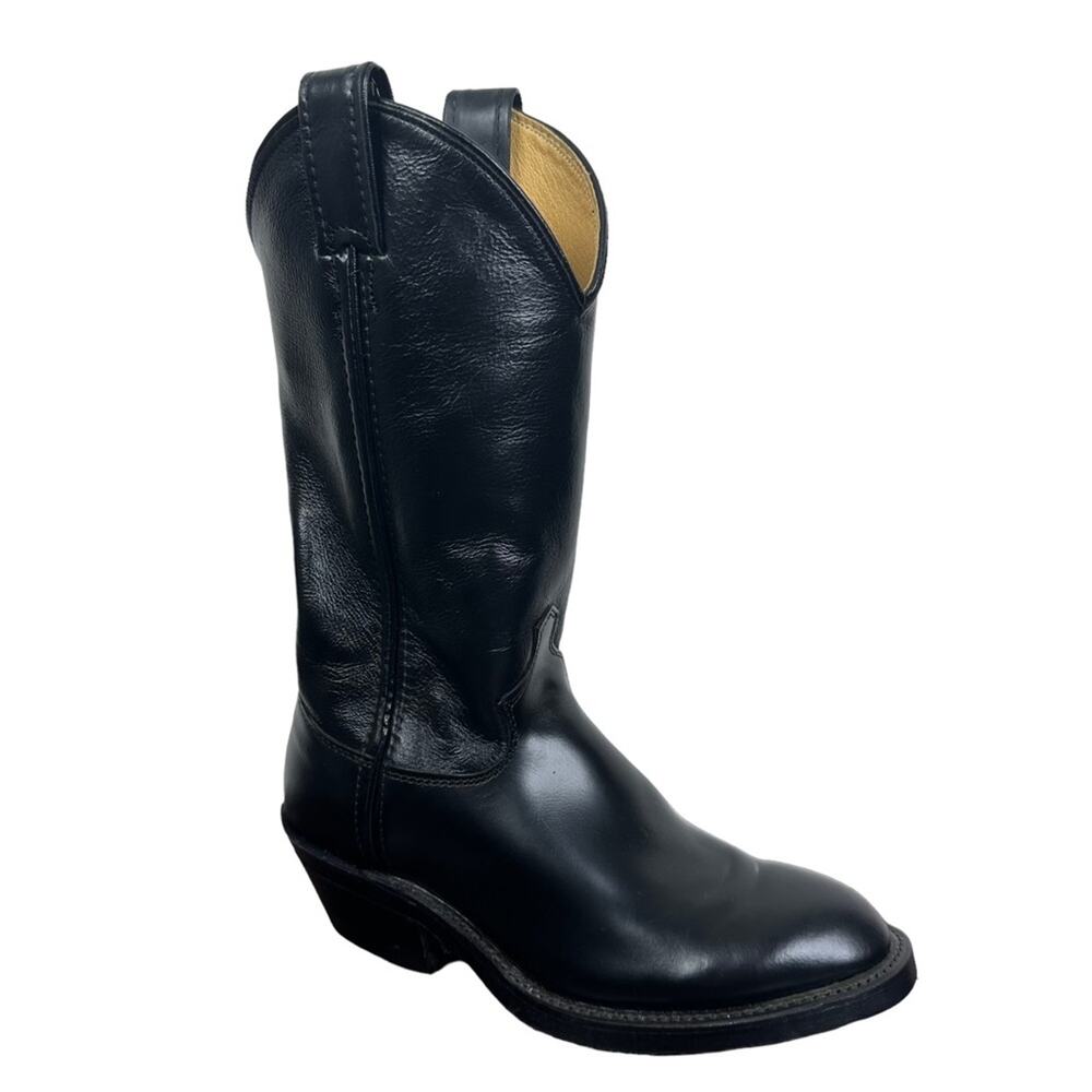 Justin Size 7 C Melo Veal Black Western Leather Pull On Boots M6637